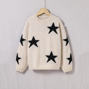Girls Star Pattern Sweater