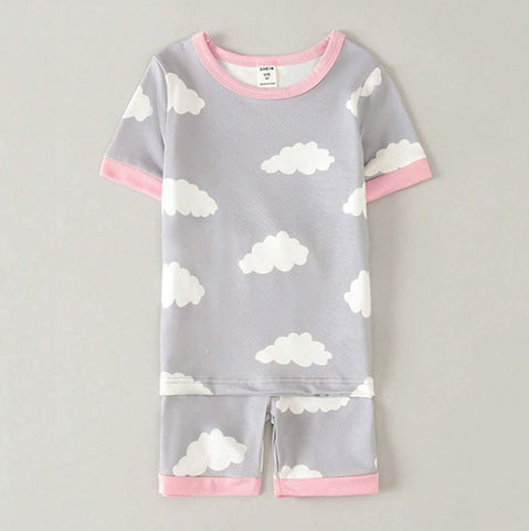Toddler Girls Cloud Print PJ Set
