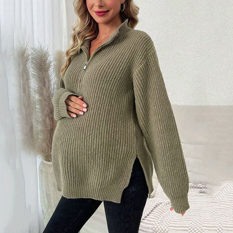 Maternity Split Hem Knit Sweater
