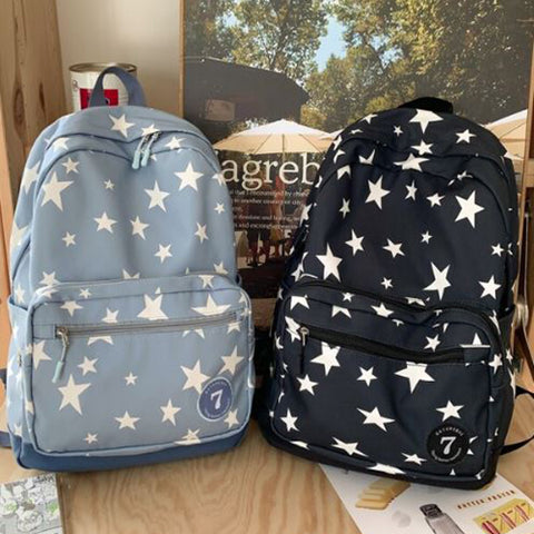 Star Pattern Multi-pocket Backpack