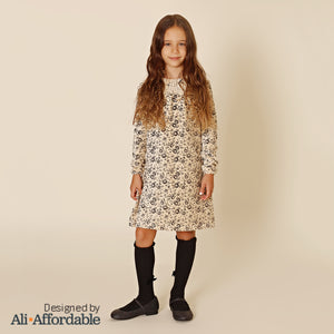 Corduroy Floral Shabbos Dress