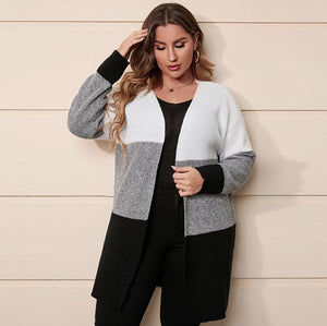 Plus Color Block Duster Cardigan