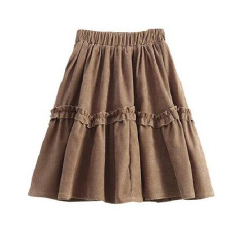 Corduroy Ruffle Skirt