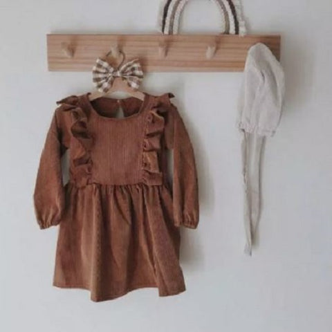 Corduroy Ruffle Dress