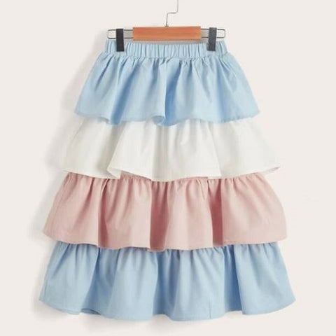 Girls Layered Hem Skirt