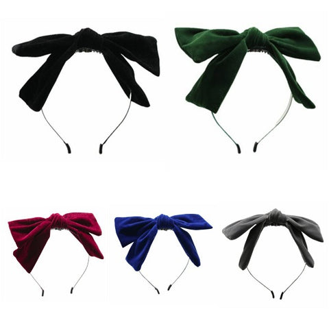 Velour Bow Headband