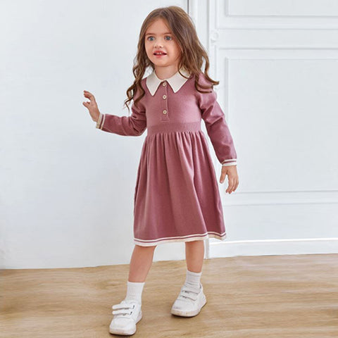Toddler Girls Contrast Trim Dress
