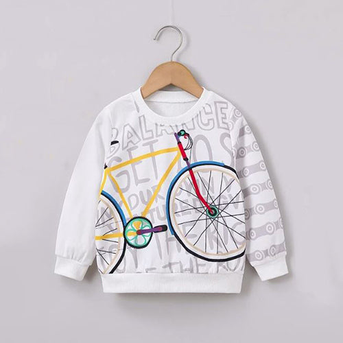 Toddler Boys Letter & Bicycle Print Sweatshirt