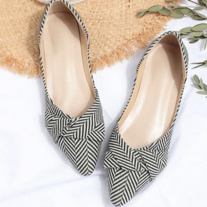 Stripe Point Toe Flats