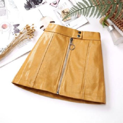 Leather Zipper Skirt