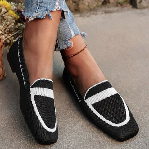 Two Tone Square Toe Loafers