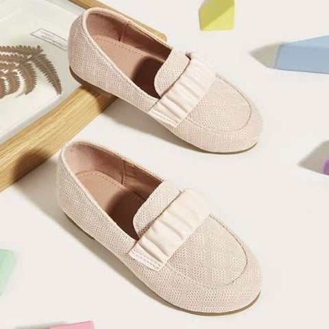 Girls Ruched Flat Loafers