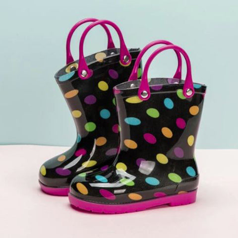 Girls Polka Dot Rain Boots