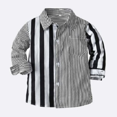Toddler Boys Striped Print Shirt Long Sleeve