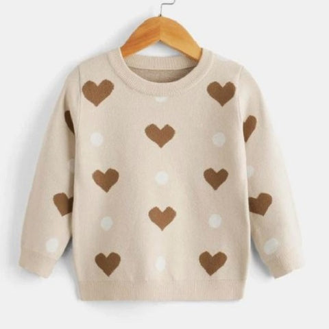 Toddler Girls Heart & Polka Dot Sweater