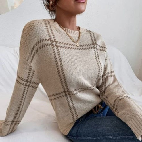 Plaid Pattern Sweater