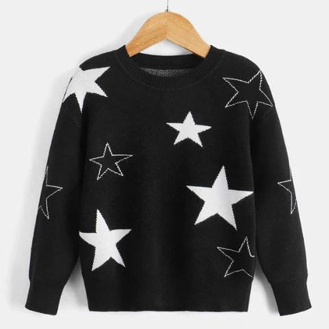 Toddler Girls Star Pattern Sweater