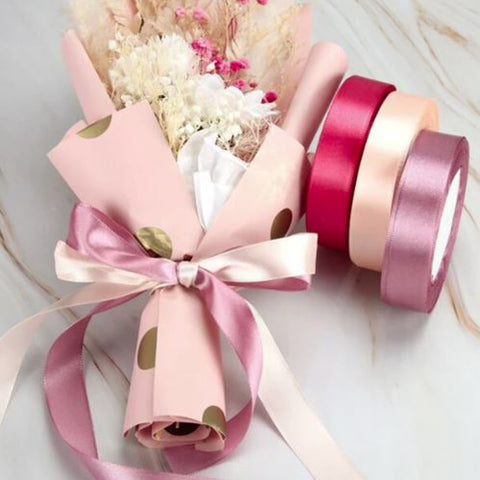 Solid Gift Wrapping Ribbon 3 pc