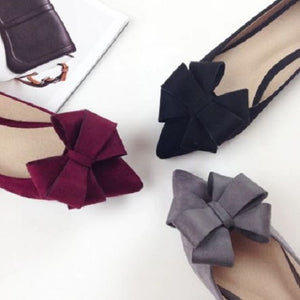 Suede Bow Flats