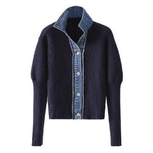 Knit & Denim Cardigan