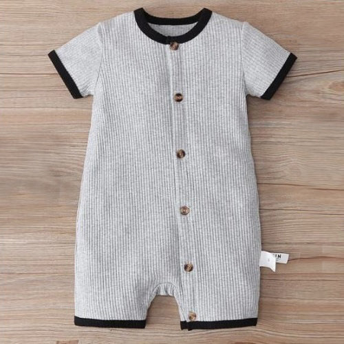 Baby Button Down Ribbed Romper