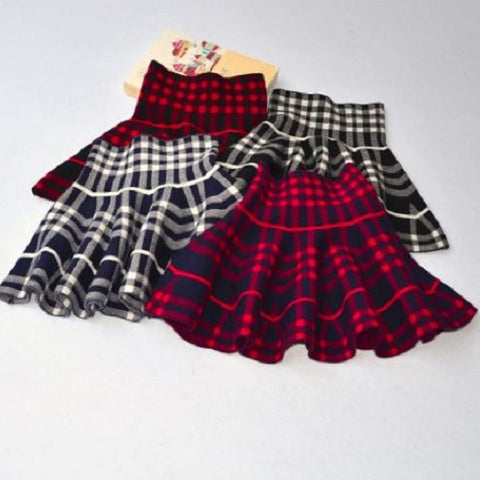 Plaid Knit Skirt