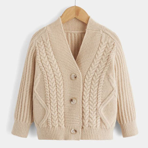 Toddler Boys Cable Knit Cardigan