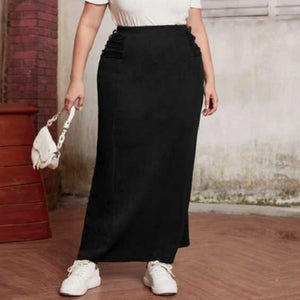 Plus Ruched Maxi Skirt