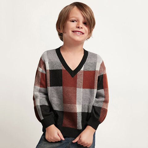 Toddler Boys Plaid Sweater