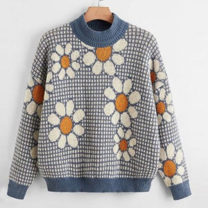 Plus Floral & Plaid Sweater