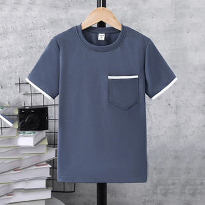 Boys Contrast Trim Pocket Tee