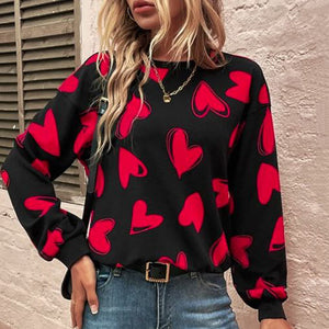 Heart Print Sweatshirt