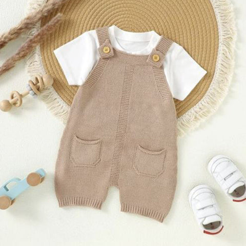 Pocket Patched Overall Romper