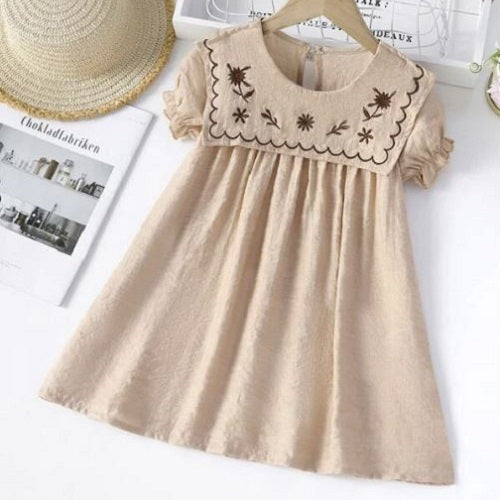 Toddler Girls Floral Embroidery Dress
