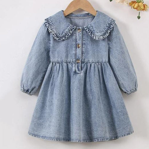Toddler Girls 4T Denim Dress with Pink Heart/Love | eBay
