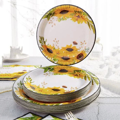 Sunflower Pattern Disposable Plate 10 pc