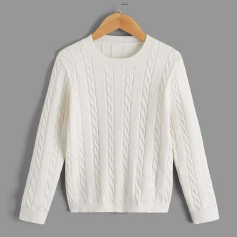 Boys Solid Cable Knit Sweater