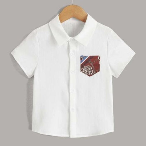 Toddler Boys Chain Print Pocket Shirt