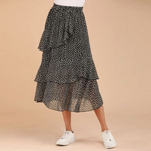 Print Tiered Layered Skirt