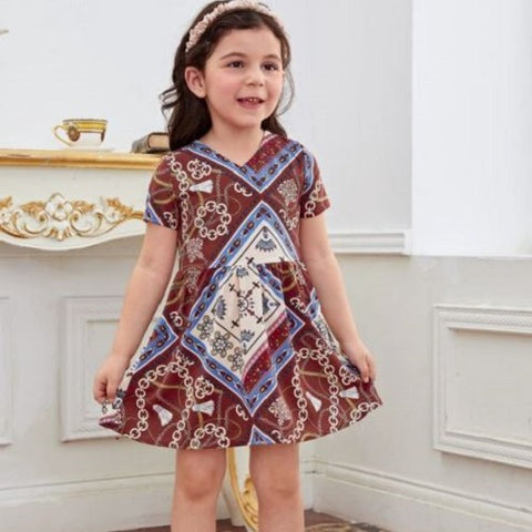 Toddler Girls Chain Print Dress