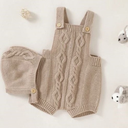 Baby Knit Romper and Hat