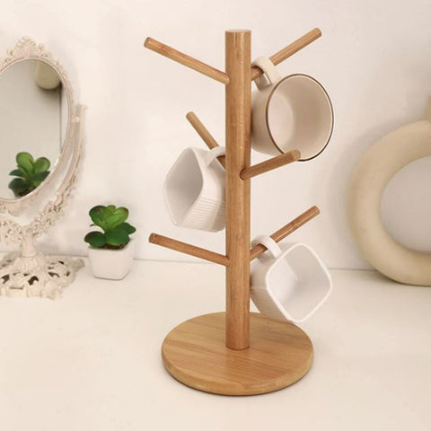 Bamboo Cup Storage Rack