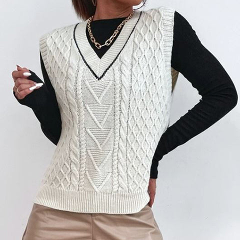 Argyle Knit V-neck Sweater Vest