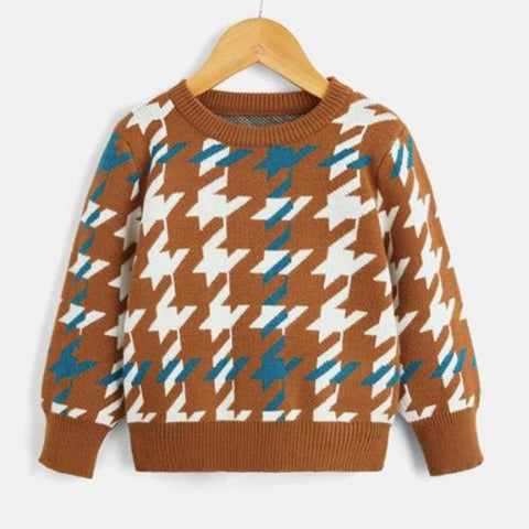 Toddler Boys Houndstooth Sweater