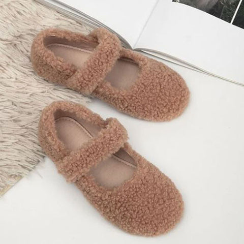 Girls Fluffy Mary Jane Shoes