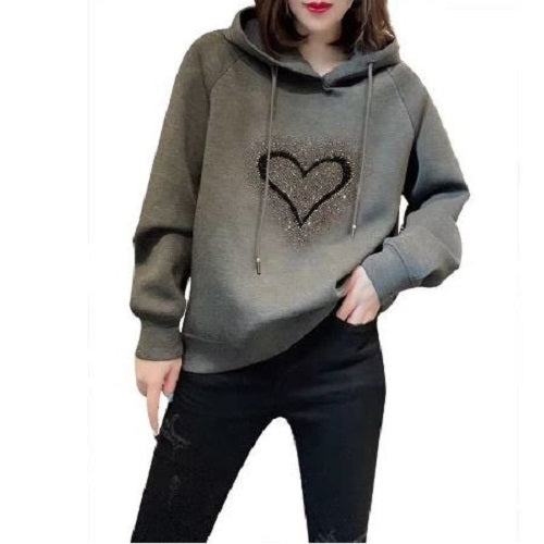 Rhinestone Heart Hoodie