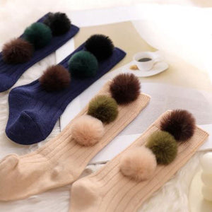 Triple Pom Pom Socks