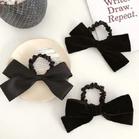 Black Bow Hair Tie