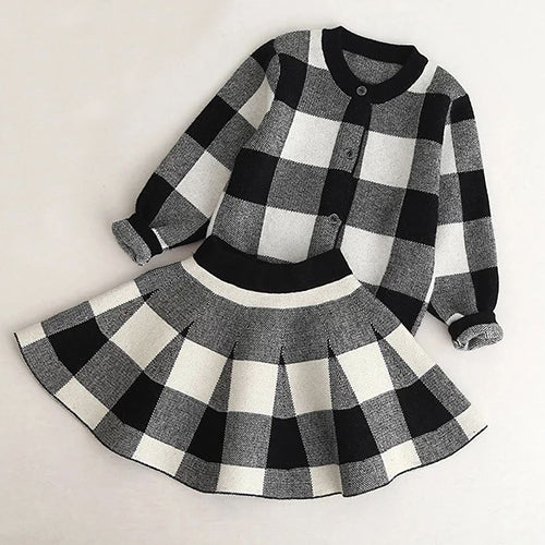 Plaid Knit Set