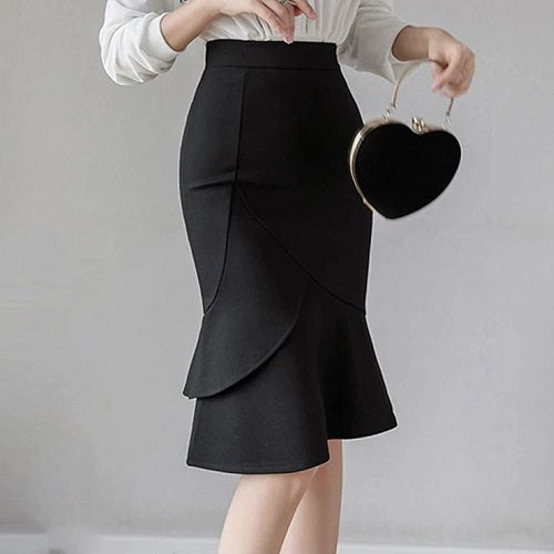 Ruffle Pencil Skirt